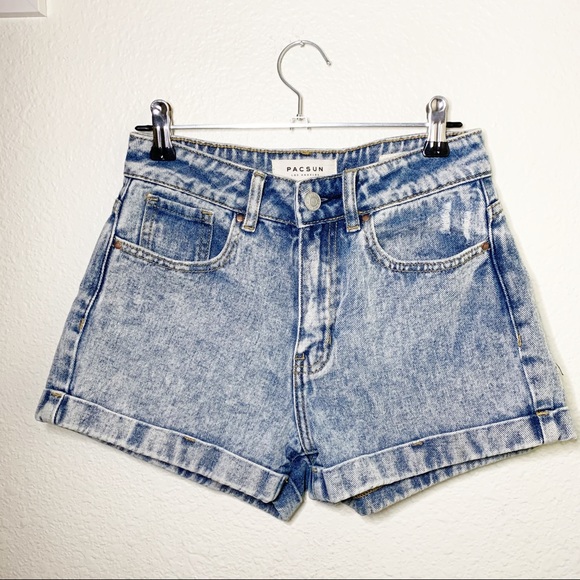 acid wash mom shorts